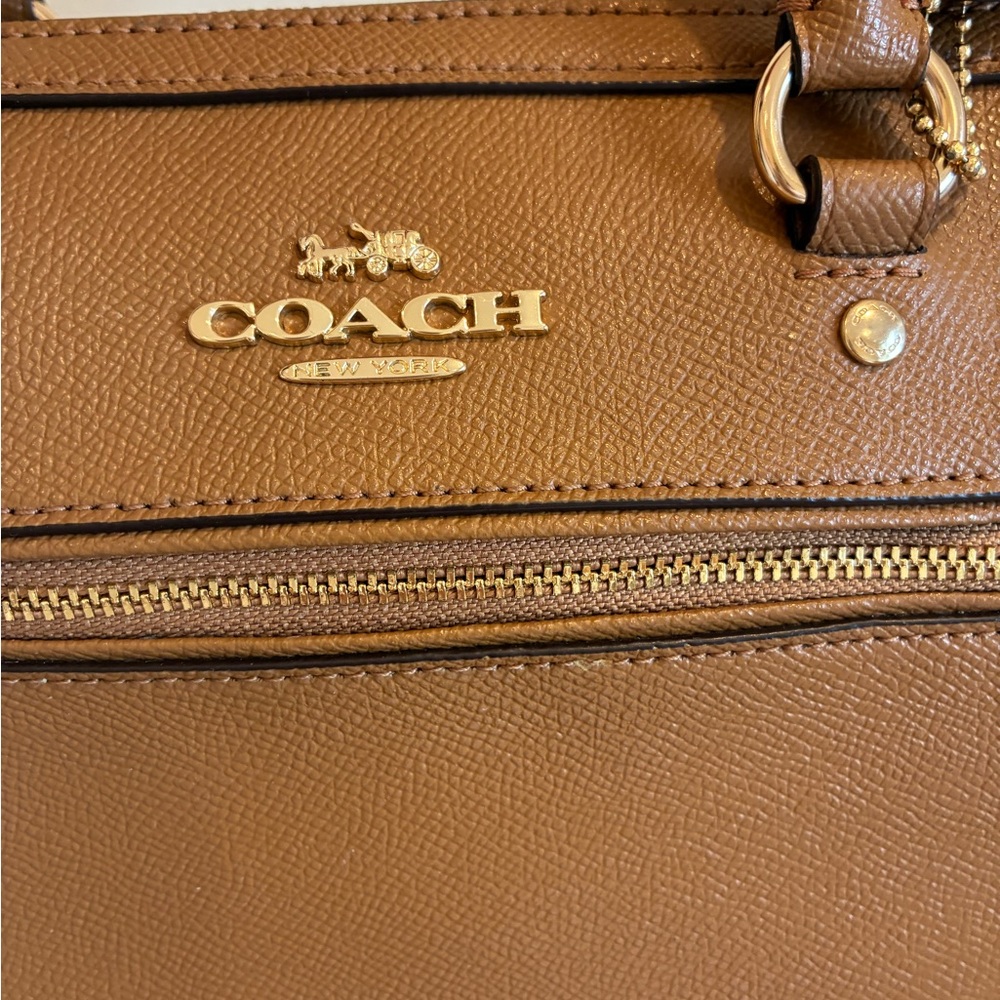 Coach  Saddle BrownLeather Rowan Boston Bag crossgrain - Picture 5 of 14